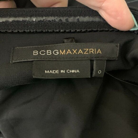 Vintage Y2K BCBG Strapless Mini Dress Womens 0 Black Chartreuse Stretch Boning - Picture 4 of 4